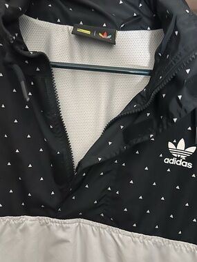 adidas Black & White Trefoil Half-zip jacket